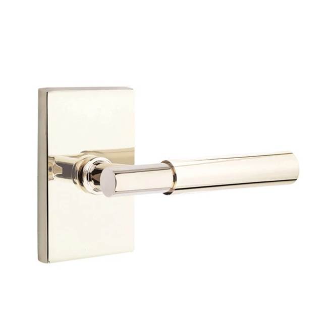 Emtek - Dummy, Modern Rectangular Rosette, Myles Lever, US14 - Polished Nickel