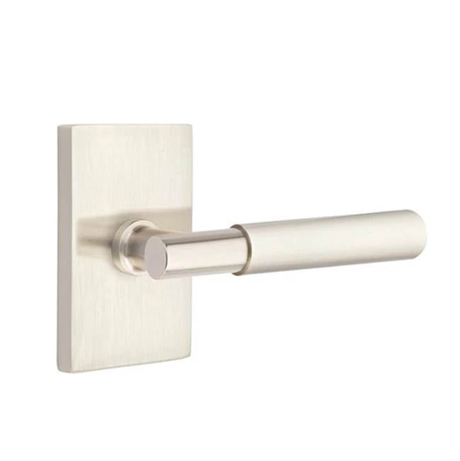 Emtek - Concealed, Privacy, Modern Rectangular Rosette, Myles Lever, US15 - Satin Nickel