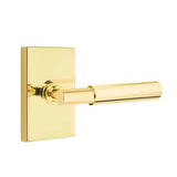 Emtek - Dummy, Modern Rectangular Rosette, Myles Lever, US3NL - Unlacquered Brass