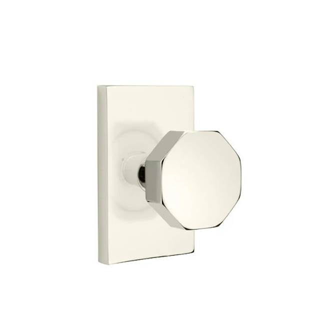 Emtek - Dummy, Modern Rectangular Rosette, Octagon Knob, US14 - Polished Nickel
