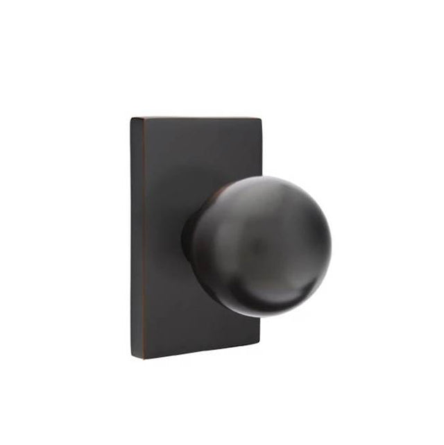 Emtek - Dummy, Modern Rectangular Rosette, Orb Knob, US10B - Oil Rubbed Bronze