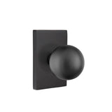 Emtek - Concealed, Passage, Modern Rectangular Rosette, Orb Knob, US19 - Flat Black