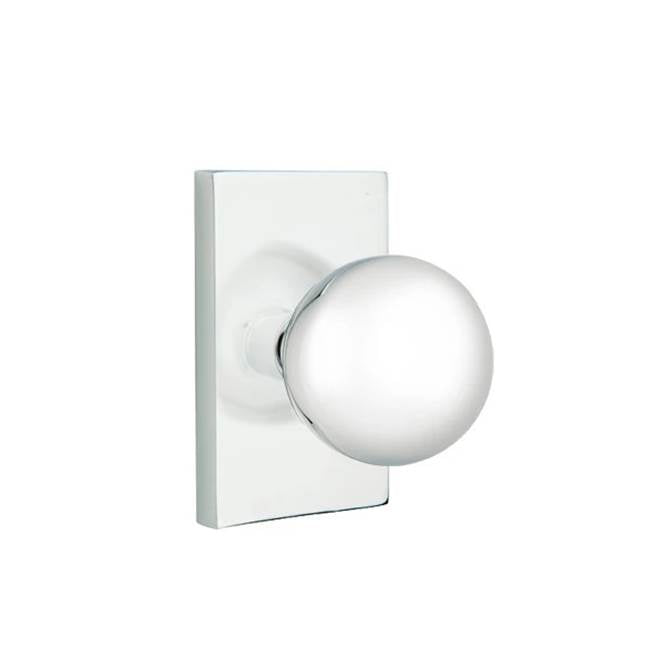 Emtek - Dummy, Modern Rectangular Rosette, Orb Knob, US26 - Polished Chrome