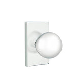 Emtek - Concealed, Passage, Modern Rectangular Rosette, Orb Knob, US26 - Polished Chrome
