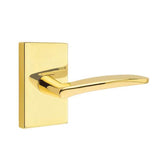 Emtek - Dummy, Modern Rectangular Rosette, Poseidon Lever, US3NL - Unlacquered Brass