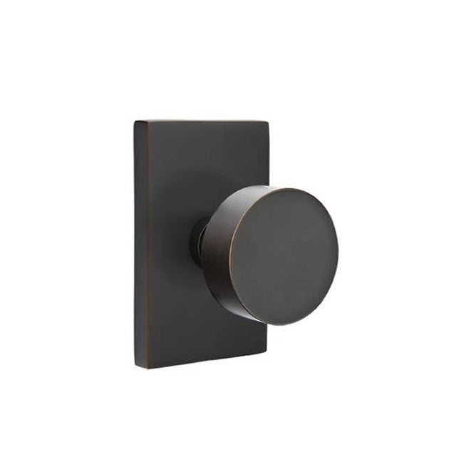 Emtek - Dummy, Modern Rectangular Rosette, Round Knob, US10B - Oil Rubbed Bronze