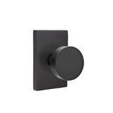 Emtek - Passage, Modern Rectangular Rosette, Round Knob, US19 - Flat Black