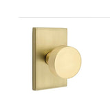 Emtek - Dummy, Modern Rectangular Rosette, Round Knob, US4 - Satin Brass