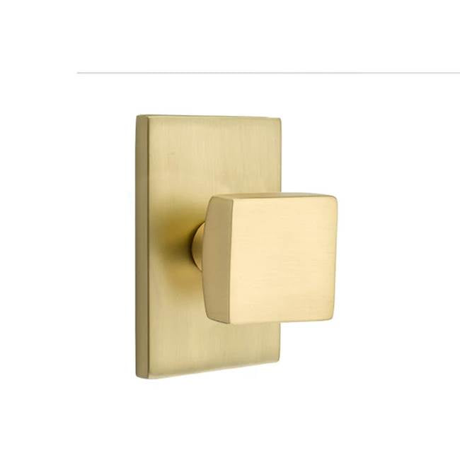 Emtek - Dummy, Modern Rectangular Rosette, Square Knob, US4 - Satin Brass