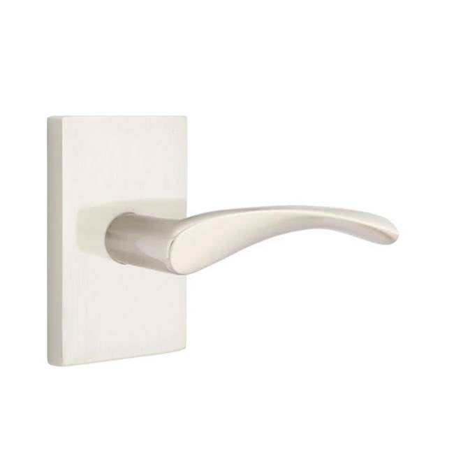 Emtek - Passage, Modern Rectangular Rosette, Triton Lever, LH, US15 - Satin Nickel