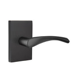 Emtek - Passage, Modern Rectangular Rosette, Triton Lever, RH, US19 - Flat Black