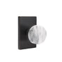 Emtek - Passage, Modern Rectangular Rosette US10B, Conical Stem US10B, White Marble Knob - Oil Rubbed Bronze