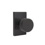 Emtek - Passage, Modern Rectangular Rosette US10B, Conical Stem US10B, Straight Knurled Knob US10B - Oil Rubbed Bronze