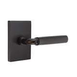 Emtek - Privacy, Modern Rectangular Rosette US10B, R-Bar Stem US10B, Knurled Handle US10B LH - Oil Rubbed Bronze
