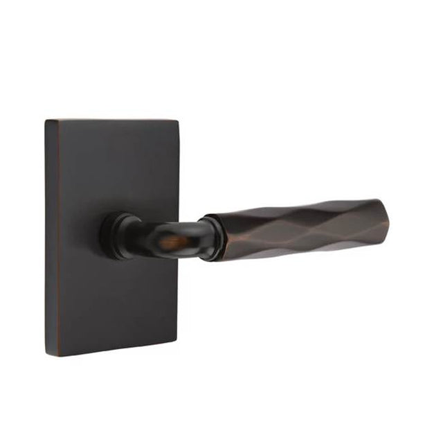 Emtek - Passage, Modern Rectangular Rosette US10B, R-Bar Stem US10B, Tribeca Handle US10B RH - Oil Rubbed Bronze