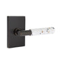 Emtek - Select Passage, Modern Rectangular Rosette US10B, T-Bar Stem US10B, Light Terrazzo Handle, LH - Oil Rubbed Bronze