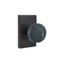 Emtek - Select Privacy, Modern Rectangular Rosette US10B, Conical Stem US10B, Green Marble Knob - Oil Rubbed Bronze