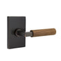 Emtek - Select Passage, Modern Rectangular Rosette US10B, L-Square Stem US10B, Dark Walnut Handle, LH - Oil Rubbed Bronze