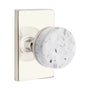 Emtek - Select Dummy, Modern Rectangular Rosette US14, Conical Stem US14, Light Terrazzo Knob - Polished Nickel