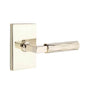 Emtek - Privacy, Modern Rectangular Rosette US14, L-Square Stem US14, Tribeca Handle US14 RH - Polished Nickel