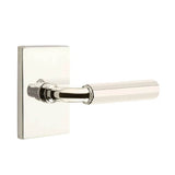 Emtek - Dummy, Modern Rectangular Rosette US14, R-Bar Stem US14, Faceted Handle US14 - Polished Nickel