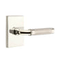 Emtek - Privacy, Modern Rectangular Rosette US14, R-Bar Stem US14, Knurled Handle US14 LH - Polished Nickel