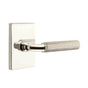 Emtek - Privacy, Modern Rectangular Rosette US14, R-Bar Stem US14, Straight Knurled Handle US14 RH - Polished Nickel