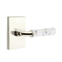 Emtek - Select Dummy, Modern Rectangular Rosette US14, R-Bar Stem US14, Light Terrazzo Handle - Polished Nickel