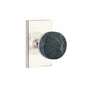 Emtek - Select Privacy, Modern Rectangular Rosette US14, Conical Stem US14, Green Marble Knob - Polished Nickel
