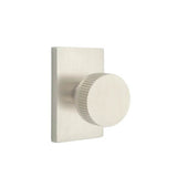 Emtek - Privacy, Modern Rectangular Rosette US15, Conical Stem US15, Straight Knurled Knob US15 - Satin Nickel