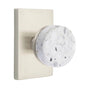 Emtek - Select Privacy, Modern Rectangular Rosette US15, Conical Stem US15, Light Terrazzo Knob - Satin Nickel