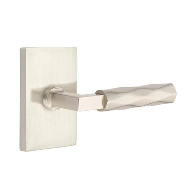 Emtek - Concealed Fastener, Passage, Modern Rectangular Rosette US15, L-Square Stem US15, Tribeca Handle US15 - Satin Nickel