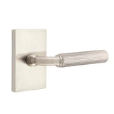 Emtek - Dummy, Modern Rectangular Rosette US15, R-Bar Stem US15, Straight Knurled Handle US15 - Satin Nickel