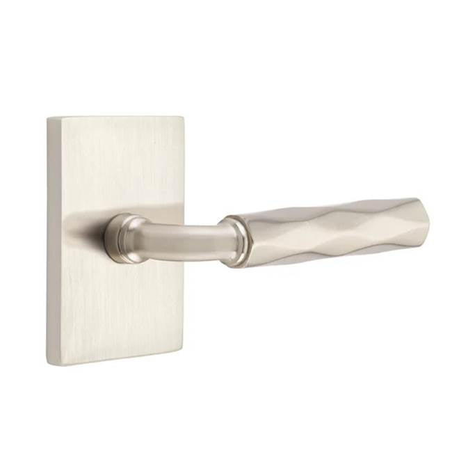 Emtek - Privacy, Modern Rectangular Rosette US15, R-Bar Stem US15, Tribeca Handle US15 LH - Satin Nickel