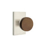 Emtek - Select Passage, Modern Rectangular Rosette US15, Conical Stem US15, Dark Walnut Knob - Satin Nickel