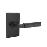 Emtek - Privacy, Modern Rectangular Rosette US19, L-Square Stem US19, Tribeca Handle US19 RH - Flat Black
