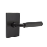 Emtek - Passage, Modern Rectangular Rosette US19, R-Bar Stem US19, Knurled Handle US19 RH - Flat Black
