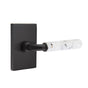 Emtek - Select Passage, Modern Rectangular Rosette US19, R-Bar Stem US19, Light Terrazzo Handle, LH - Flat Black