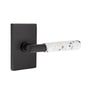 Emtek - Select Dummy, Modern Rectangular Rosette US19, T-Bar Stem US19, Light Terrazzo Handle - Flat Black