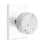 Emtek - Select Dummy, Modern Rectangular Rosette US26, Conical Stem US26, Light Terrazzo Knob - Polished Chrome