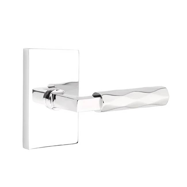 Emtek - Privacy, Modern Rectangular Rosette US26, L-Square Stem US26, Tribeca Handle US26 LH - Polished Chrome