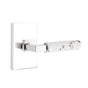 Emtek - Select Passage, Modern Rectangular Rosette US26, L-Square Stem US26, Light Terrazzo Handle, RH - Polished Chrome