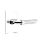 Emtek - Passage, Modern Rectangular Rosette US26, R-Bar Stem US26, Knurled Handle US26 RH - Polished Chrome