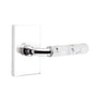 Emtek - Select Privacy, Modern Rectangular Rosette US26, R-Bar Stem US26, Light Terrazzo Handle, RH - Polished Chrome