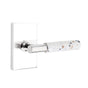 Emtek - Select Passage, Modern Rectangular Rosette US26, T-Bar Stem US26, Light Terrazzo Handle, RH - Polished Chrome