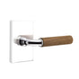 Emtek - Concealed Fastener, Select Privacy, Modern Rectangular Rosette US26, R-Bar Stem US26, Dark Walnut Handle - Polished Chrome