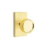 Emtek - Passage, Modern Rectangular Rosette US3NL, Conical Stem US3NL, Knurled Knob US3NL - Unlacquered Brass