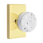 Emtek - Concealed Fastener, Select Privacy, Modern Rectangular Rosette US3NL, Conical Stem US3NL, Light Terrazzo Knob - Unlacquered Brass