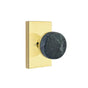 Emtek - Concealed Fastener, Select Privacy, Modern Rectangular Rosette US3NL, Conical Stem US3NL, Green Marble Knob - Unlacquered Brass