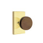 Emtek - Select Dummy, Modern Rectangular Rosette US3NL, Conical Stem US3NL, Dark Walnut Knob - Unlacquered Brass